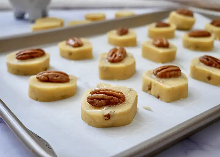 Bourbon Pecan Shortbread Cookies