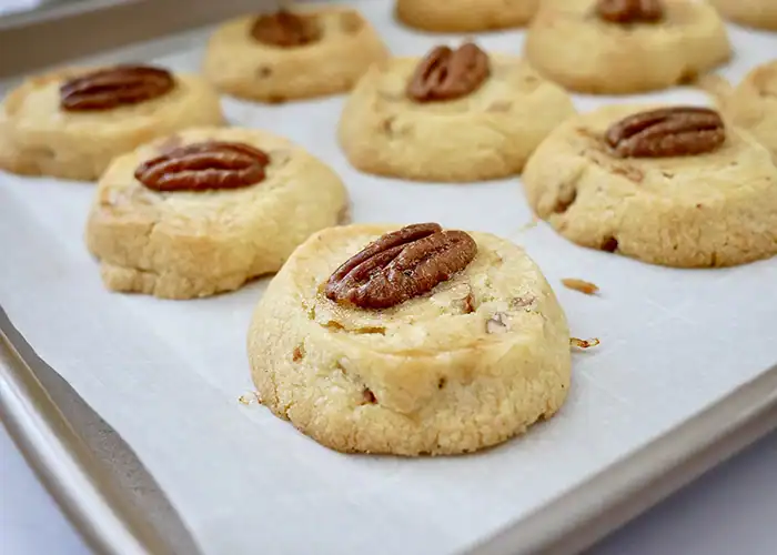 Bourbon Pecan Shortbread Cookies